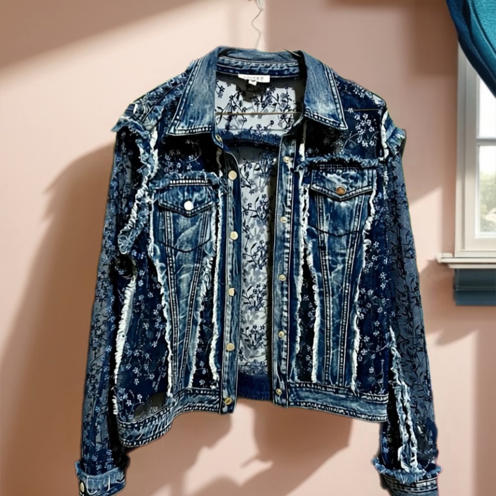Lace and Jean Jacket - Picture 2 of 9